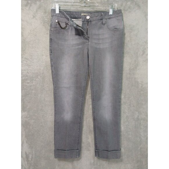 Burberry Denim - Burberry Jeans Womens 27 Gray Denim Skinny Leg Knights Bridge Crop Cuffed